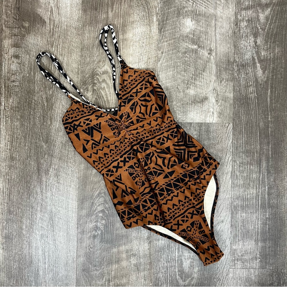 Amuse Society Revolve Henna Jagger Mud One Piece Swimsuit